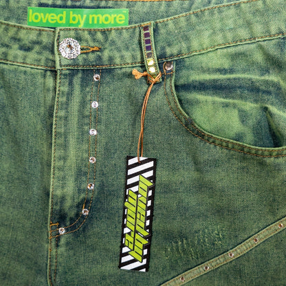 Loved By More™ Graffiti Reflective Stacked Denim Jeans