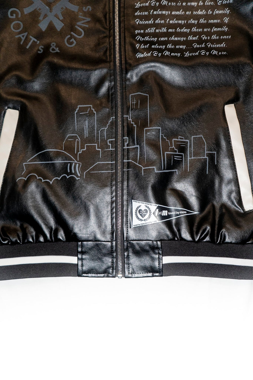 ”City Edition” Reflective Leather Varsity Jacket