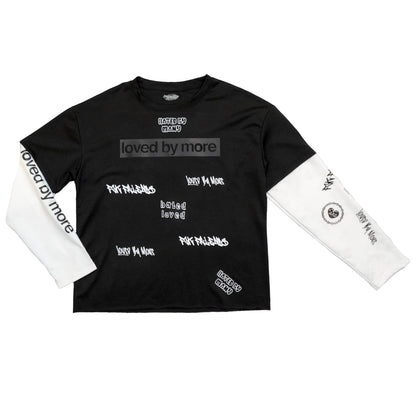 Loved By More™ Graffiti Cropped Layer Long Sleeve T-Shirt