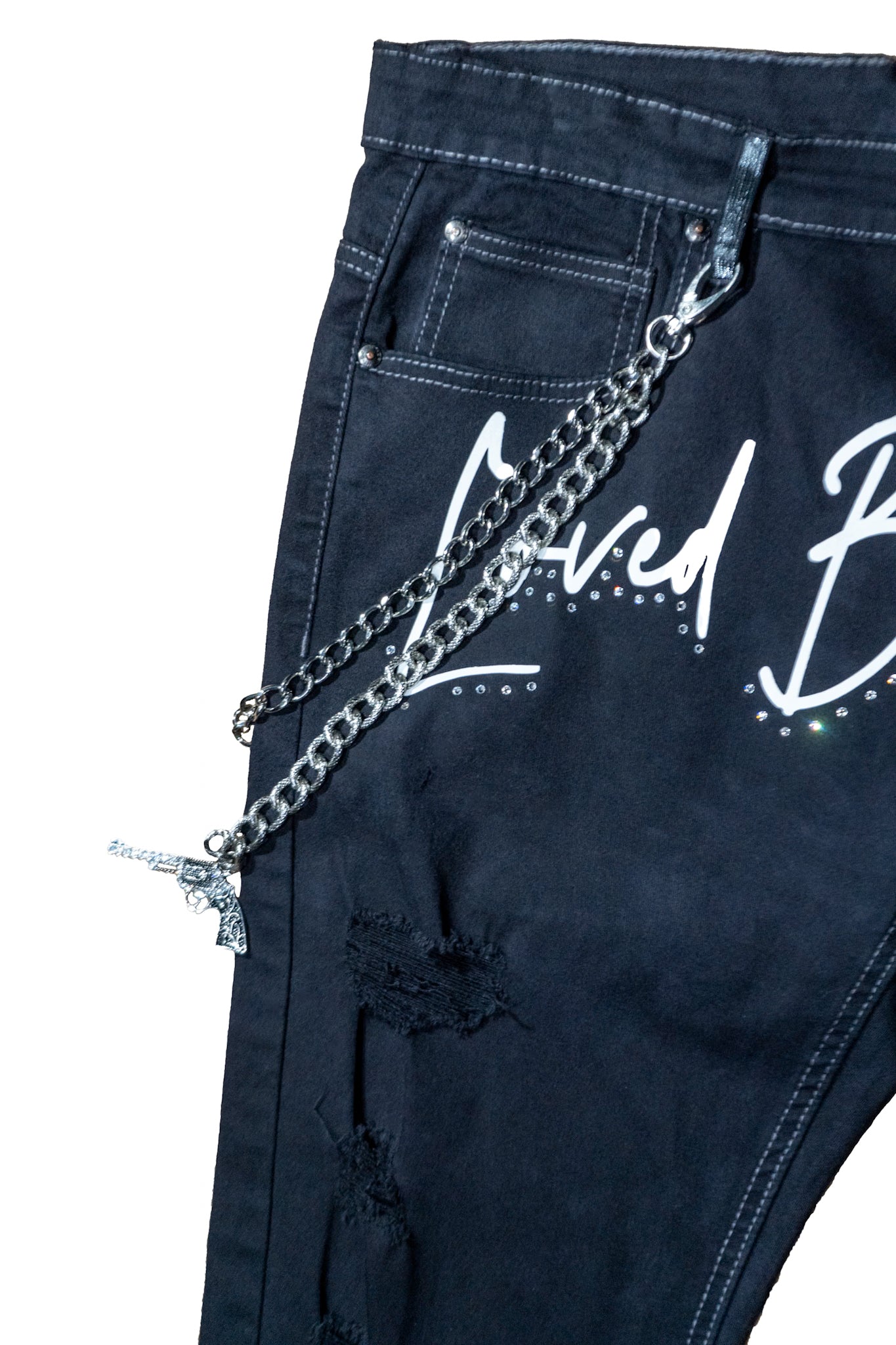 “Signature” Reflective Stacked Denim Jeans