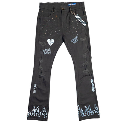 Loved By More™ Reflective Crystal Denim Stacked Jeans