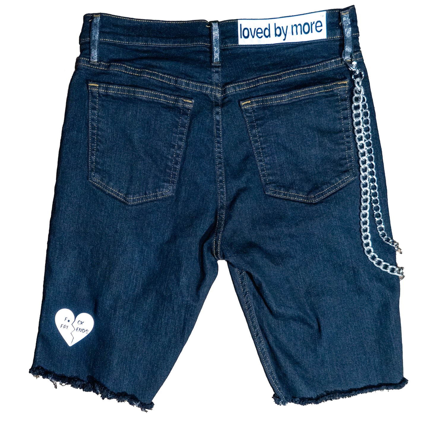 “Signature” Silver Reflective Denim Shorts