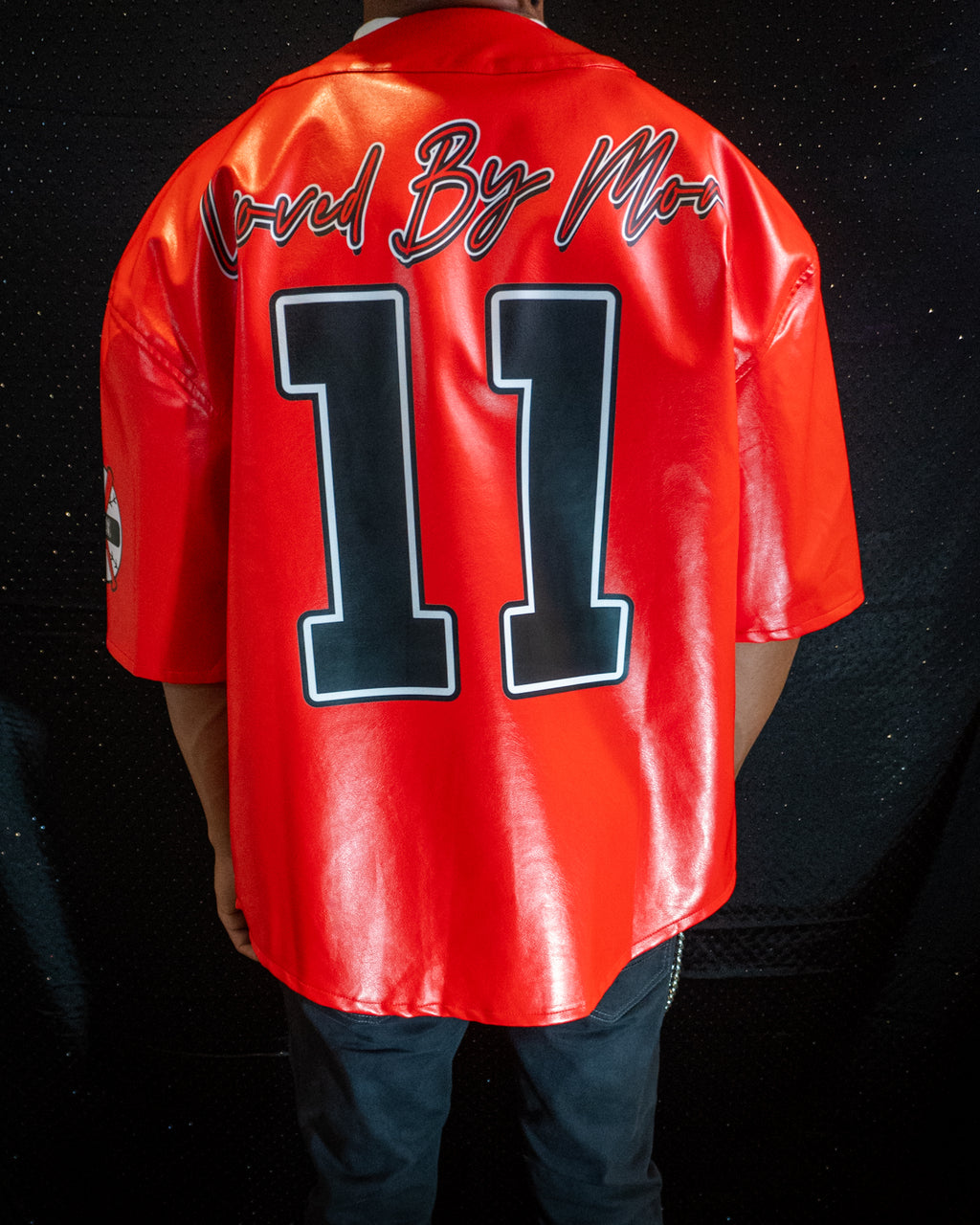 Loved By More™ Leather Baseball Jersey