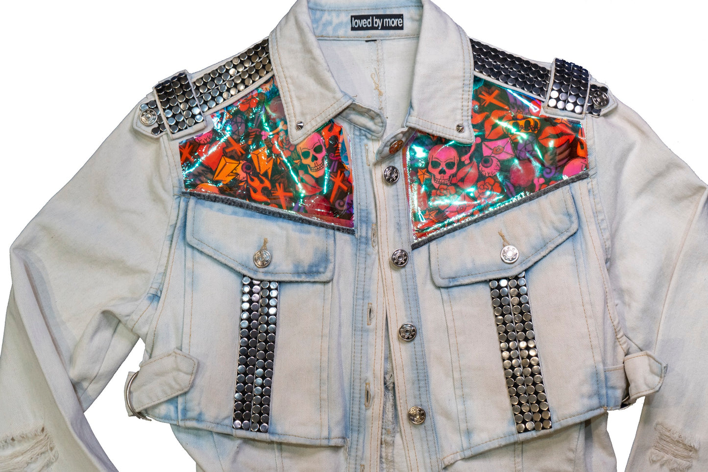 “Center Stage” Denim Chenille Patch Jacket