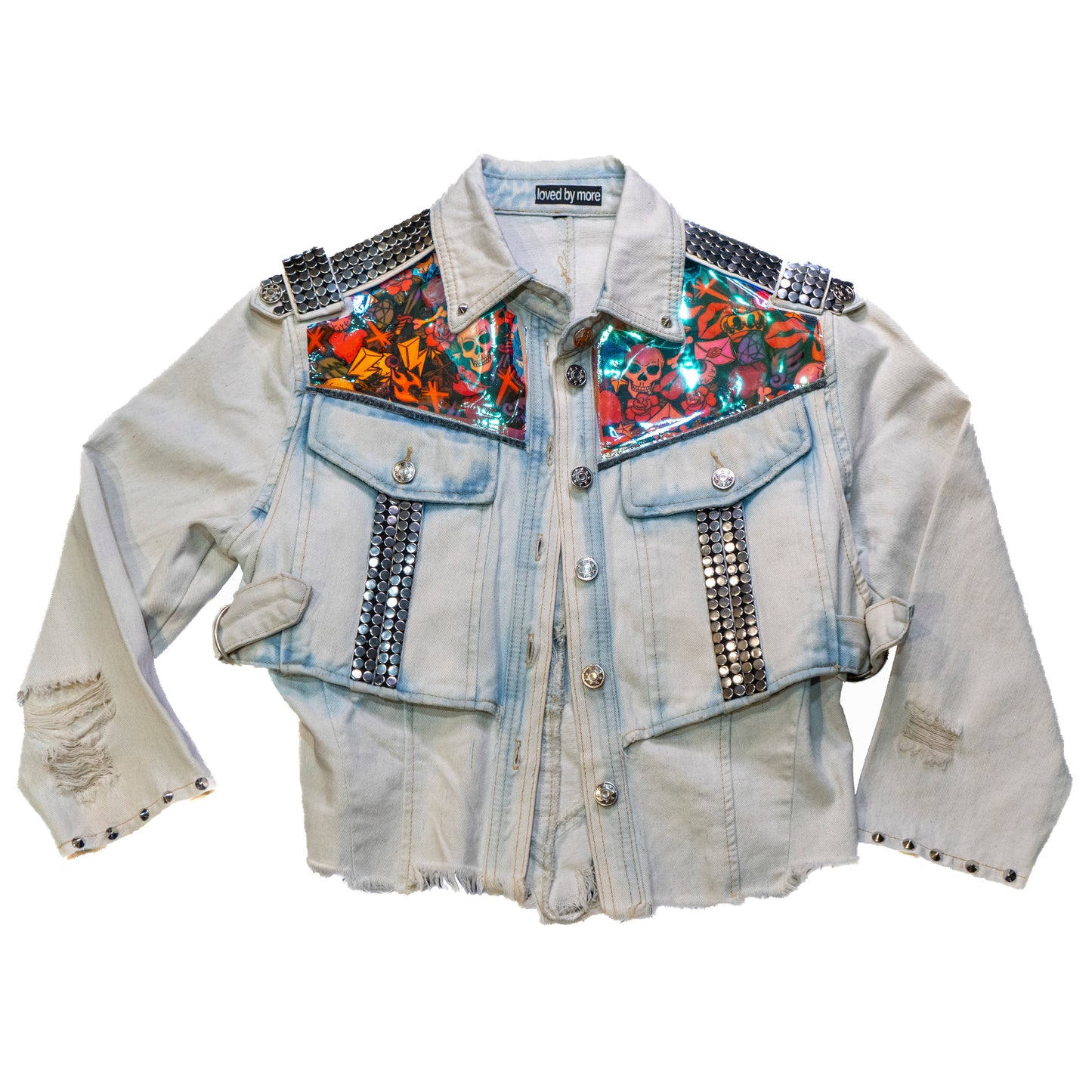 “Center Stage” Denim Chenille Patch Jacket