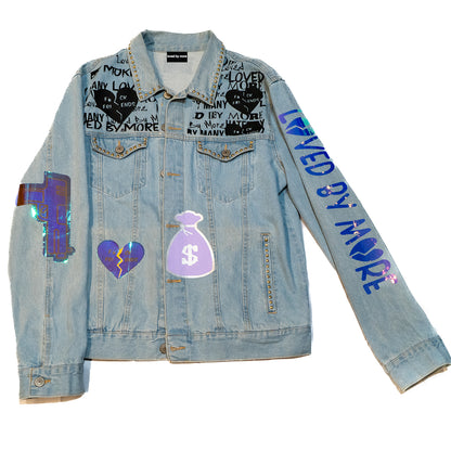 “Holographic Hearts” Denim Jacket