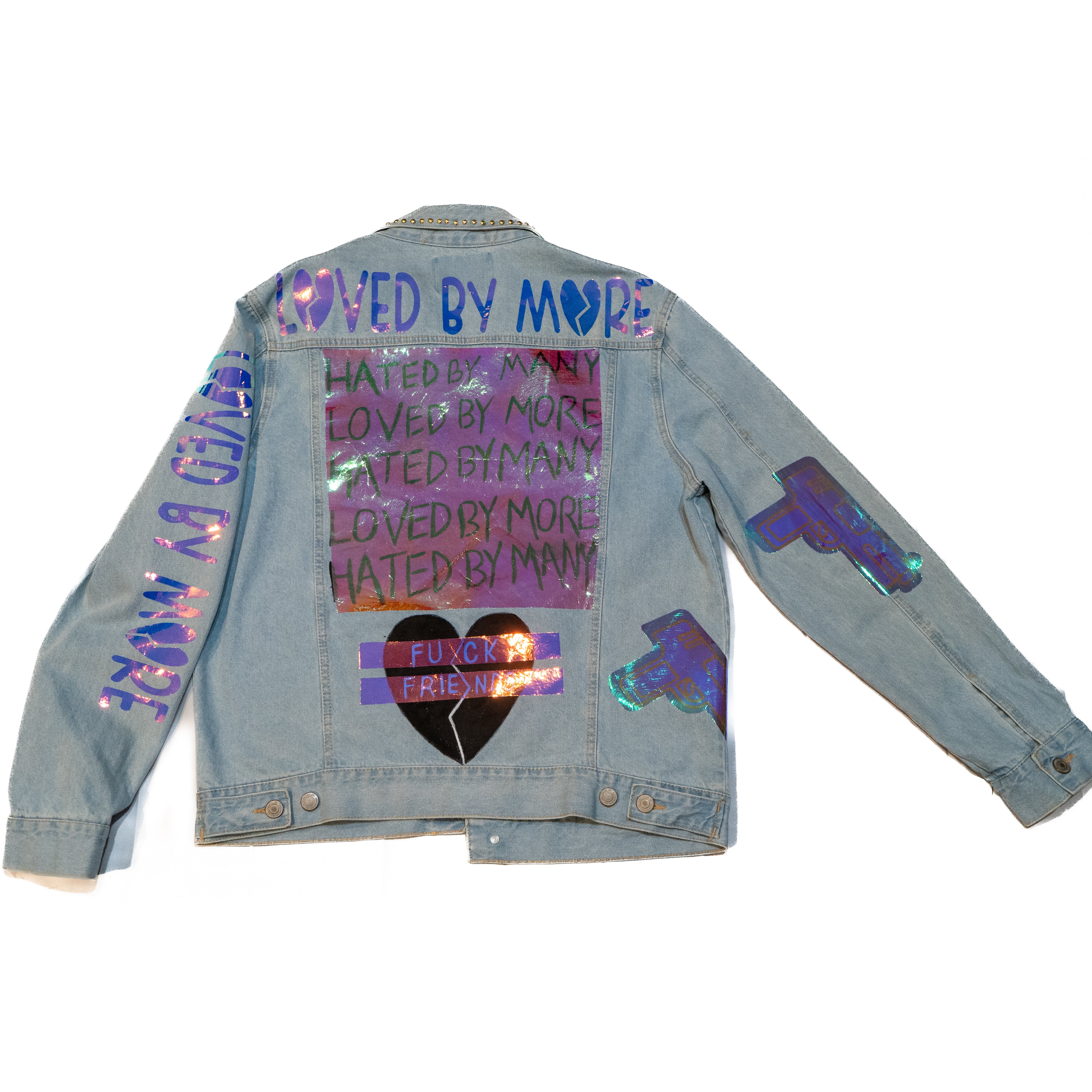 Holographic denim sale jacket