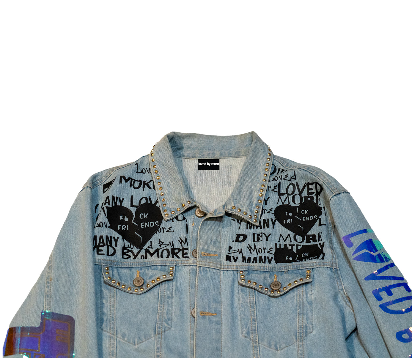 “Holographic Hearts” Denim Jacket